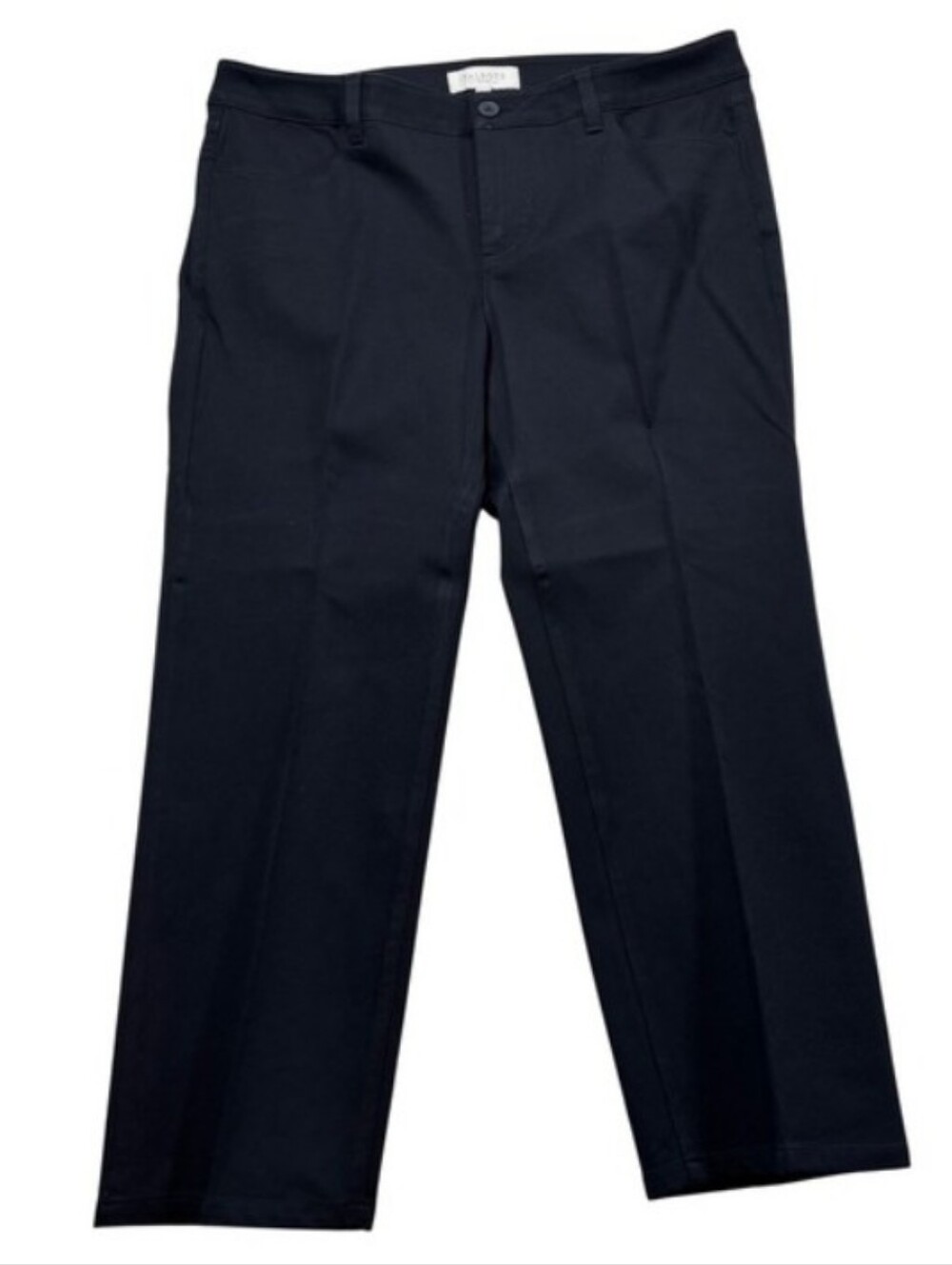 2/$10 Talbots‎ Signature Black Straight Leg Pants Cotton Blend Sz 12P Work Pants